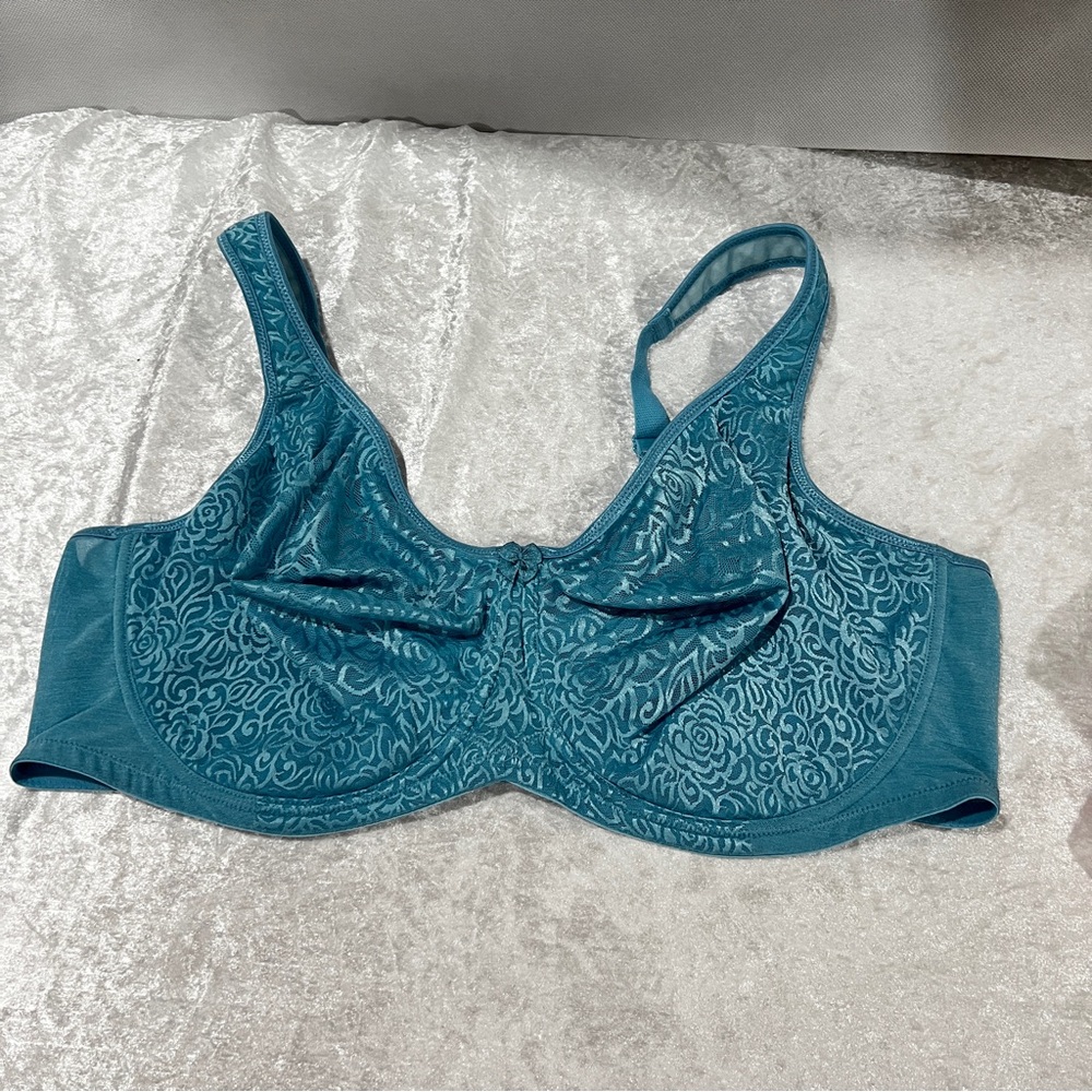 Breezies Wild Rose Seamless Underwire Support Bra -Core Blue Size 48ddd